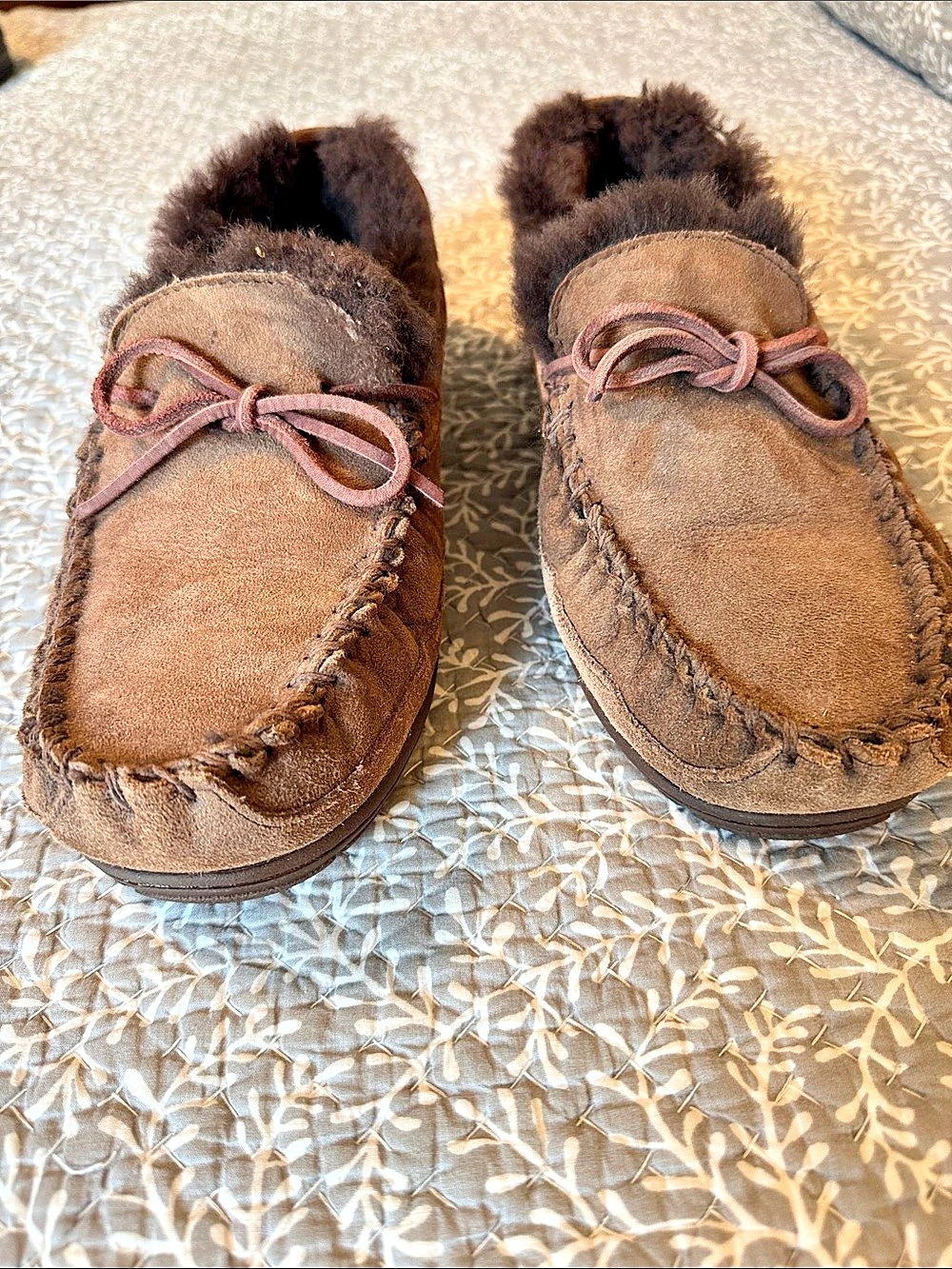 L.L.Bean Wicked Good Moccasins Brown Suede